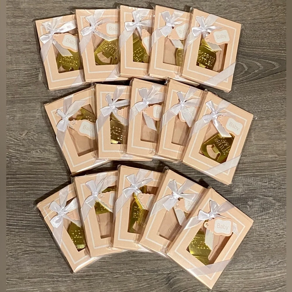 Baby Shower Favors Set of 15 Gold Bottle Opener Party Favors  Shower Gifts Set